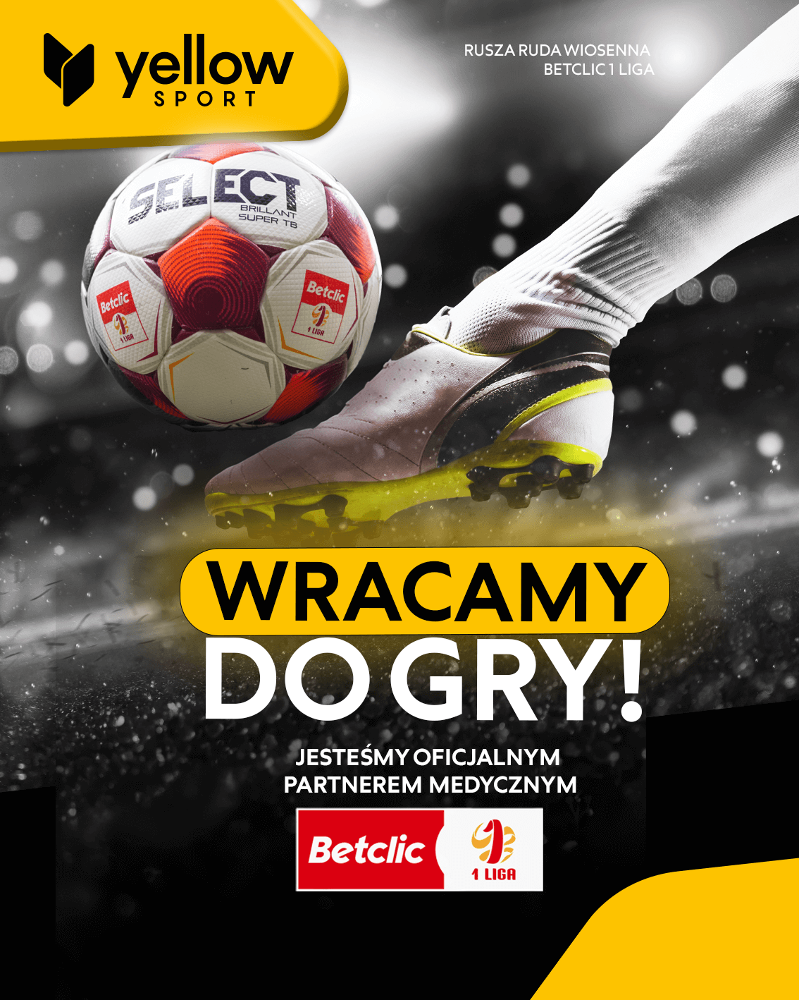 yellowSPORT oficjalnym partnerem medycznym Betclic 1 Liga