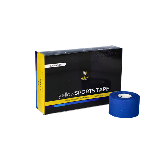 yellowSPORT yellowSPORTS TAPE - Taśma sztywna do tapingu - 3,8 cm x 9,1 m - Niebieska - Opakowanie 6 szt.