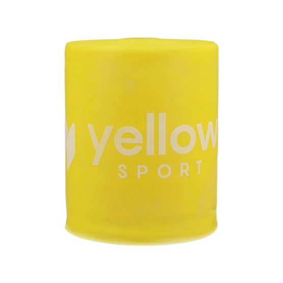 yellowFLAT Band - Taśma TPE do ćwiczeń i fizjoterapii - W rolce, do cięcia - Żółta - 15 cm x 30 m - Opór 1-2 kg