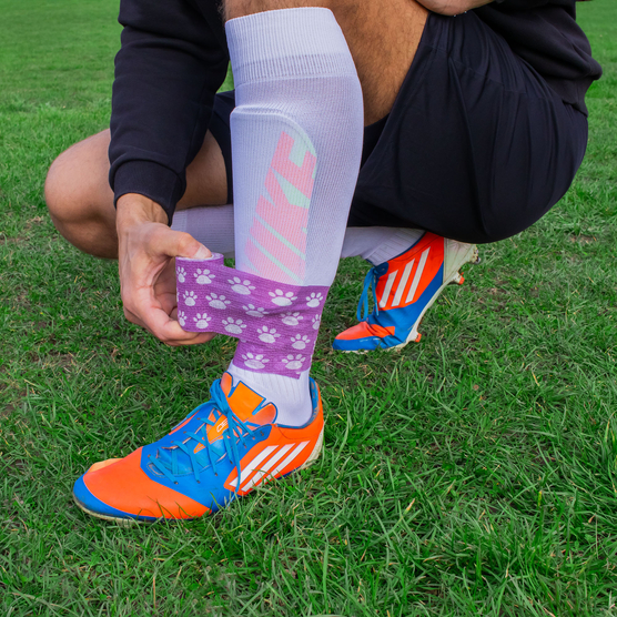 yellowBAND - Bandaż kohezyjny - 7,5 cm x 4,5 m - Fioletowy w łapki