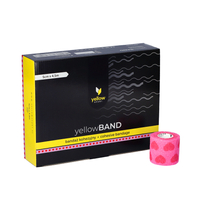 yellowSPORT yellowBAND - Bandaż kohezyjny - 5 cm x 4,5 m - Różowy w serca - Opakowanie 12 szt.