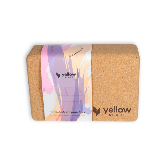 yellowBLOCK Yoga Cork - Kostka do jogi z naturalnego korka - Brązowa