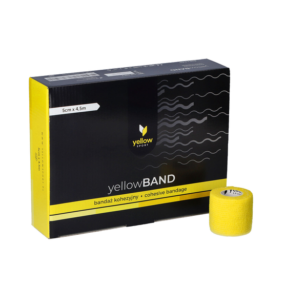 yellowBAND - Bandaż kohezyjny - 5 cm x 4,5 m - Żółty - Opakowanie 12 szt.