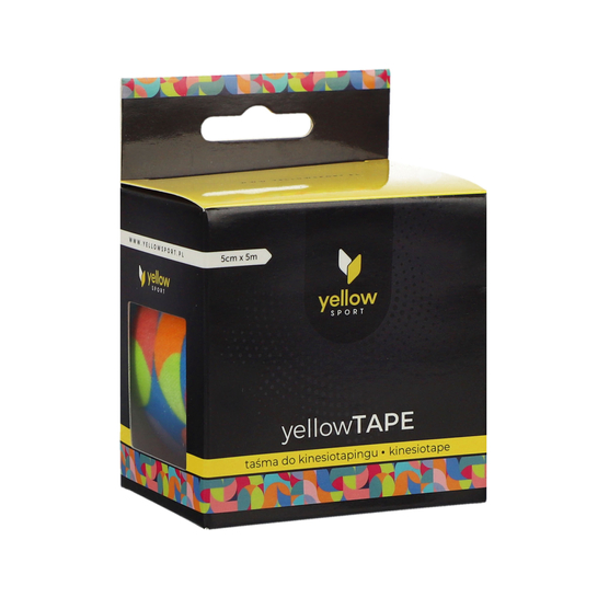 yellowTAPE - Taśma do kinesiotapingu - 5 cm x 5 m - Tęczowy abstrakt