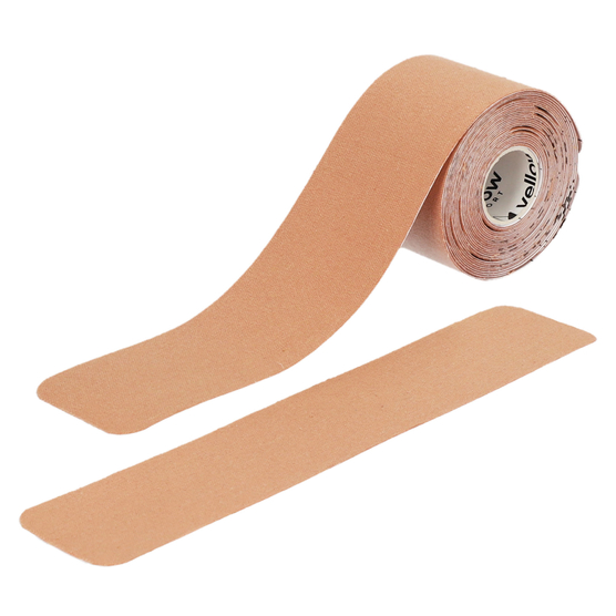 yellowPRECUT TAPE - Taśma do kinesiotapingu - Gotowe plastry w kształcie I - Beżowe - 20 aplikacji x 25 cm