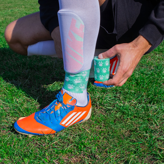 yellowBAND - Bandaż kohezyjny - 7,5 cm x 4,5 m - Zielony w łapki