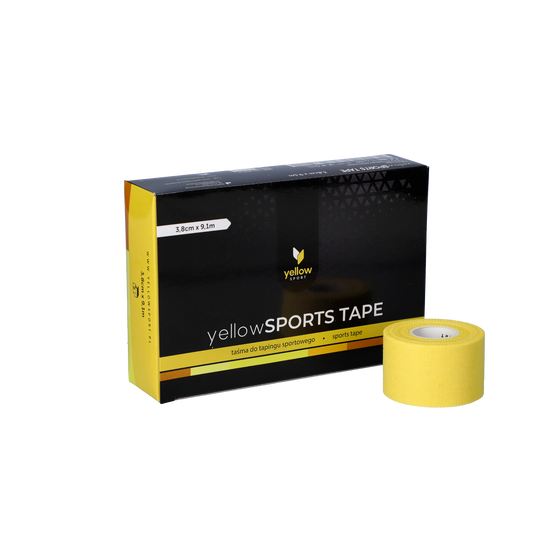 yellowSPORT yellowSPORTS TAPE - Taśma sztywna do tapingu - 3,8 cm x 9,1 m - Żółta - Opakowanie 6 szt.