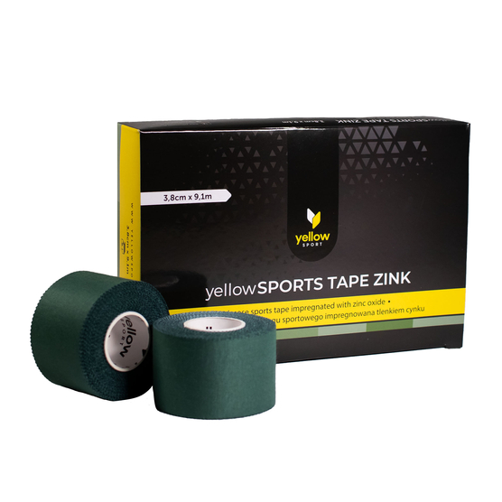 yellowSPORT yellowSPORTS TAPE ZINK - Taśma sztywna do tapingu - Z tlenkiem cynku - 3,8 cm x 9,1 m - Zielona - Opakowanie 6 szt.