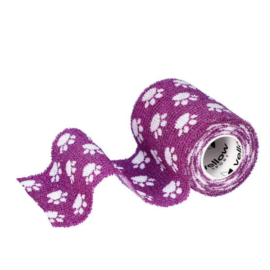 yellowBAND - Bandaż kohezyjny - 7,5 cm x 4,5 m - Fioletowy w łapki