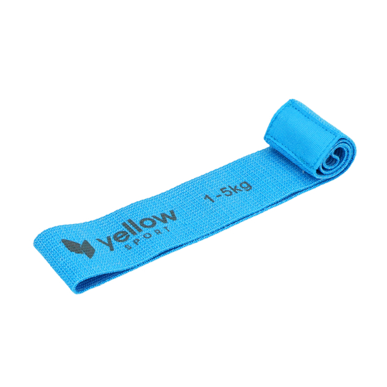 yellowMATERIAL Band - Materiałowa taśma oporowa do ćwiczeń - Niebieska - Opór 1-5 kg