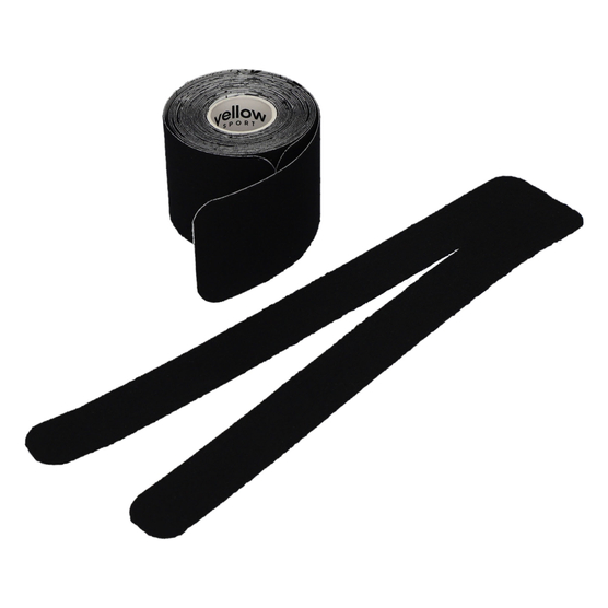 yellowPRECUT TAPE - Taśma do kinesiotapingu - Gotowe plastry w kształcie Y - Czarne - 20 aplikacji x 25 cm