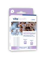 ZARYS VitaHealth NONVIplast - Plaster włókninowy z opatrunkiem, do cięcia, z nożyczkami - Biały - 6 cm x 1 m