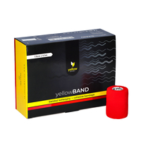 yellowBAND - Bandaż kohezyjny - 7,5 cm x 4,5 m - Czerwony - Opakowanie 12 szt.