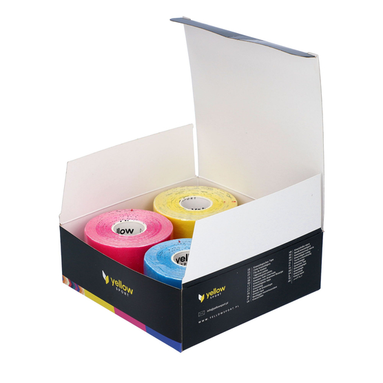 Taśma do kinesiotapingu yellowTAPE - 5cm, mix zygzak, opakowanie 4 szt. 
