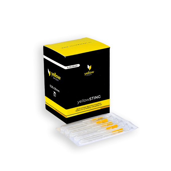 yellowSTING - Igły do suchego igłowania z prowadnicą - 0,25 x 25 mm - 100 szt.