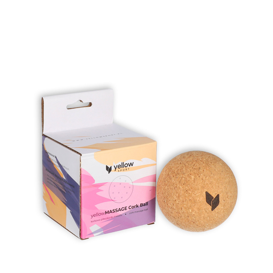 yellowMASSAGE Cork Ball - Piłeczka do masażu z naturalnego korka - Brązowa - 8 cm
