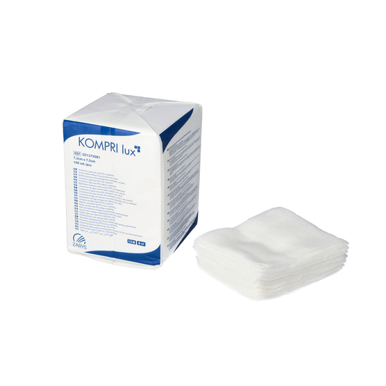 ZARYS KOMPRI LUX - Kompres z gazy niesterylny, bez nitki RTG, 17N, 8W, 7,5 cm x 7,5 cm - 100 szt.
