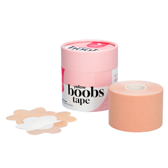 yellowBOOBS TAPE - Taśma modelująca biust z nasutnikami - 5 cm x 5 m - Beżowa
