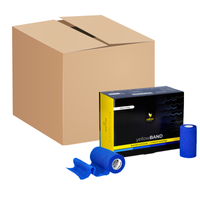 Bandaż kohezyjny yellowBAND - 10cm x 4,5m, niebieski, 144 szt.