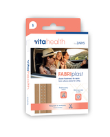Vitahealth FABRIplast - Plaster tkaninowy z opatrunkiem, do cięcia, z nożyczkami - Beżowy - 6 cm x 1 m