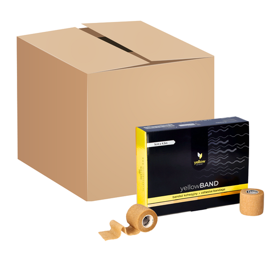 yellowBAND - Bandaż kohezyjny - 5 cm x 4,5 m - Beżowy - Opakowanie zbiorcze (Zestaw 288 szt.)