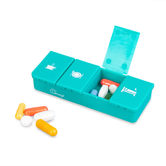 Timago - Kasetka dzienna na leki - 4 dawkowania - Organizer do tabletek