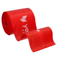 yellowFLAT Band - Taśma TPE do ćwiczeń i fizjoterapii - W rolce, do cięcia - Czerwona - 15 cm x 30 m - Opór 2-4 kg