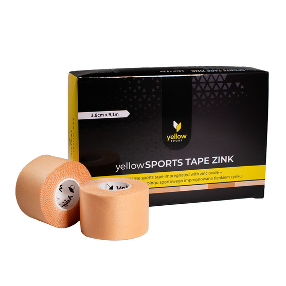 yellowSPORT yellowSPORTS TAPE ZINK - Taśma sztywna do tapingu - Z tlenkiem cynku - 3,8 cm x 9,1 m - Beżowa - Opakowanie 6 szt.