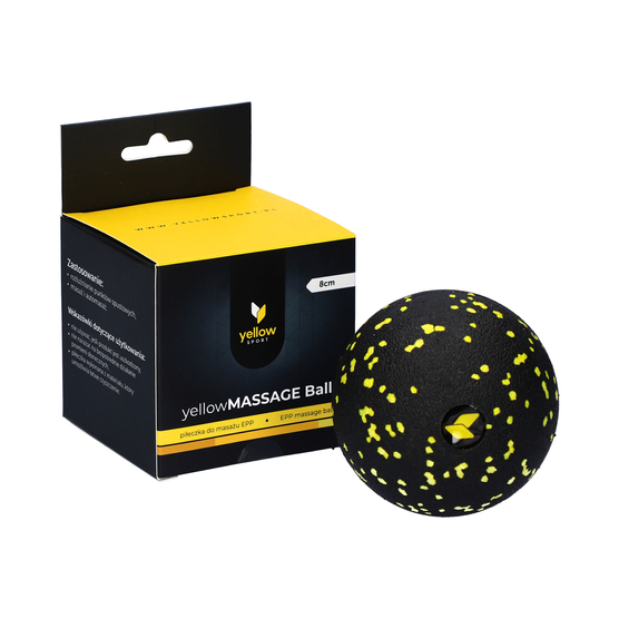 yellowMASSAGE Ball - Piłeczka do masażu EPP - Czarno-żółta - 8 cm
