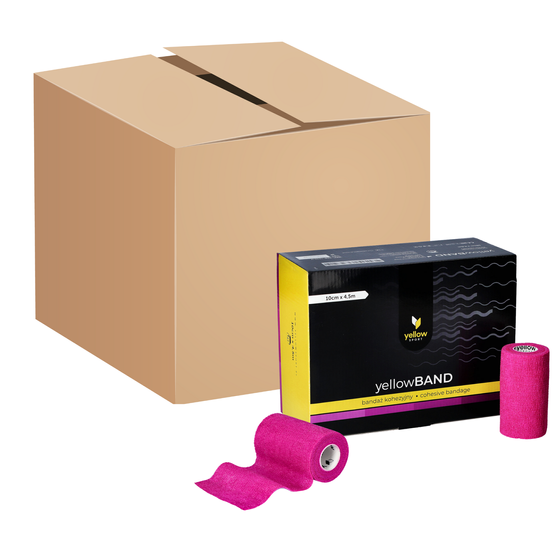 Bandaż kohezyjny yellowBAND - 10cm x 4,5m, fioletowy, zestaw 144 szt.