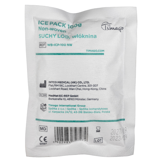 Timago - Suchy lód w włókninie - Zimny okład - 100 g
