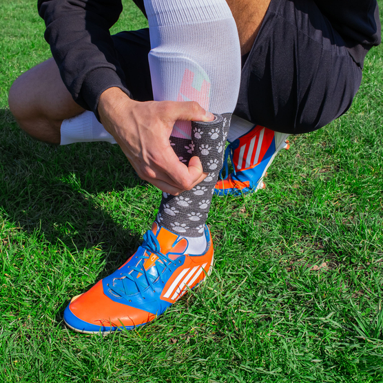 Bandaż kohezyjny yellowBAND - 7,5cm x 4,5m, czarny w łapki, zestaw 192 szt.