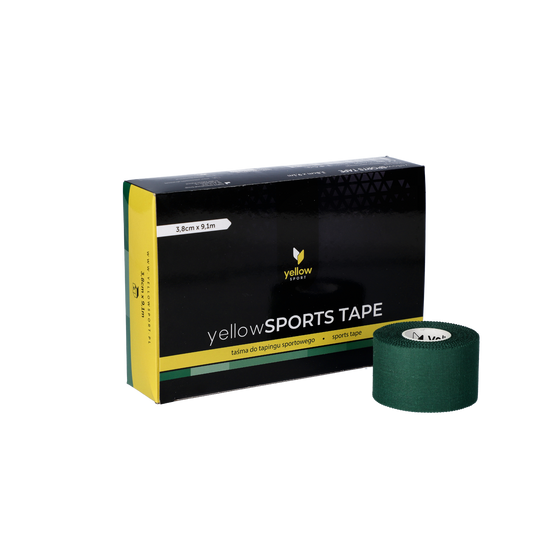 yellowSPORT yellowSPORTS TAPE - Taśma sztywna do tapingu - 3,8 cm x 9,1 m - Zielona - Opakowanie 6 szt.