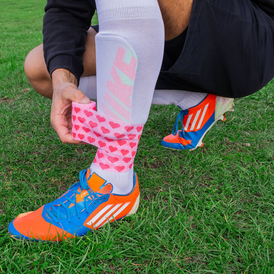 yellowBAND - Bandaż kohezyjny - 7,5 cm x 4,5 m - Różowy w serca