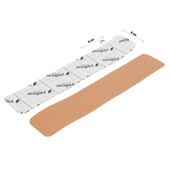 yellowPRECUT TAPE - Taśma do kinesiotapingu - Gotowe plastry w kształcie I - Beżowe - 20 aplikacji x 25 cm