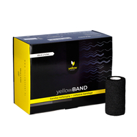 yellowBAND - Bandaż kohezyjny - 10 cm x 4,5 m - Czarny - Opakowanie 12 szt.