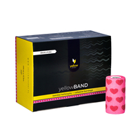 yellowSPORT yellowBAND - Bandaż kohezyjny - 10 cm x 4,5 m - Różowy w serca - Opakowanie 12 szt.