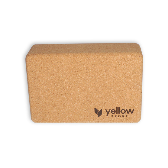 yellowBLOCK Yoga Cork - Kostka do jogi z naturalnego korka - Brązowa