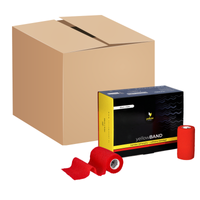 yellowSPORT yellowBAND - Bandaż kohezyjny - 10 cm x 4,5 m - Czerwony - Opakowanie zbiorcze (Zestaw 144 szt.)