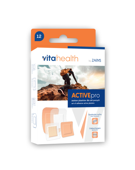 ZARYS VitaHealth ACTIVEpro - Plastry z opatrunkiem dla aktywnych - 12 szt.