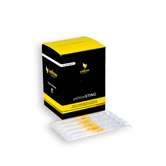 yellowSTING - Igły do suchego igłowania z prowadnicą - 0,25 x 15 mm - 100 szt.