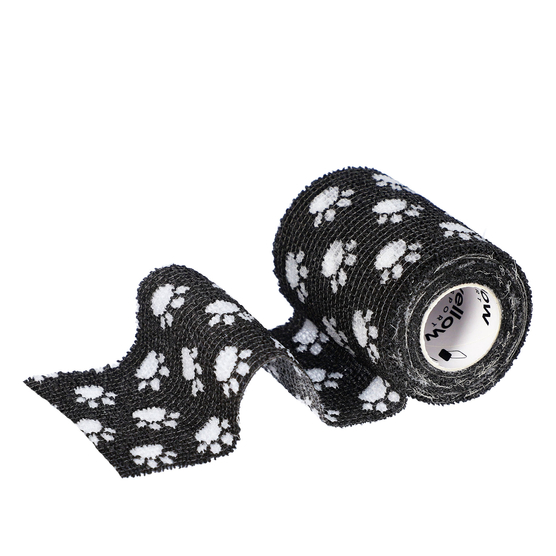 yellowBAND - Bandaż kohezyjny - 7,5 cm x 4,5 m - Czarny w łapki