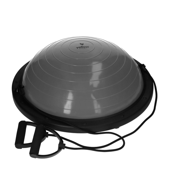 yellowSPORT yellowBOSU - Trener równowagi z uchwytami i pompką - Szary - 58 cm