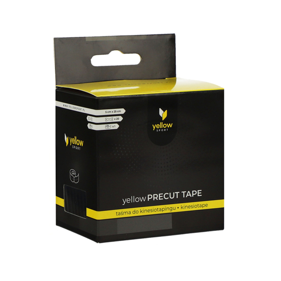 yellowSPORT yellowPRECUT TAPE - Taśma do kinesiotapingu - Gotowe plastry w kształcie X - Czarne - 20 aplikacji x 25 cm