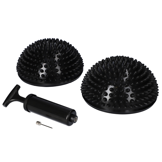 yellowBALANCE - Półkule sensomotoryczne z pompką - Czarne- 16 cm - 2 szt.