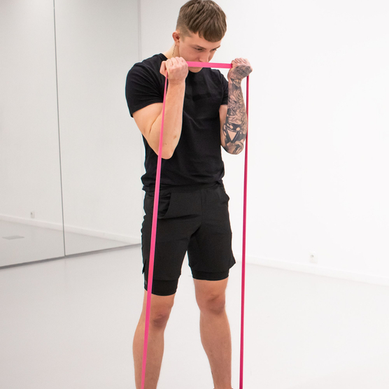yellowPOWER Band - Guma do ćwiczeń - Różowa - 208 cm x 2,2 cm - Opór 11-23 kg
