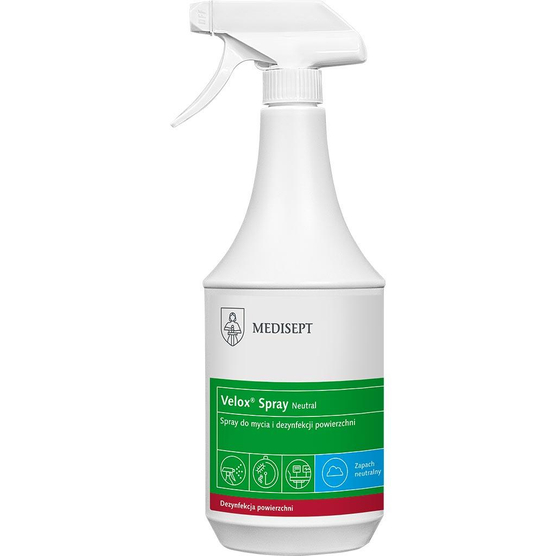 Medisept Velox Spray Neutral - Preparat do dezynfekcji powierzchni - Z atomizerem - 1000 ml