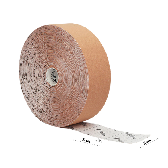 yellowTAPE - Taśma do kinesiotapingu - 5 cm x 32 m - Beżowa