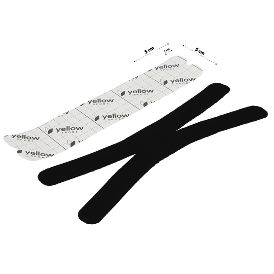 yellowSPORT yellowPRECUT TAPE - Taśma do kinesiotapingu - Gotowe plastry w kształcie X - Czarne - 20 aplikacji x 25 cm