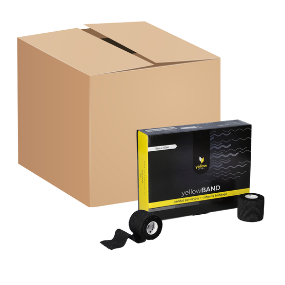 yellowSPORT yellowBAND - Bandaż kohezyjny - 5 cm x 4,5 m - Czarny - Opakowanie zbiorcze (Zestaw 288 szt.)